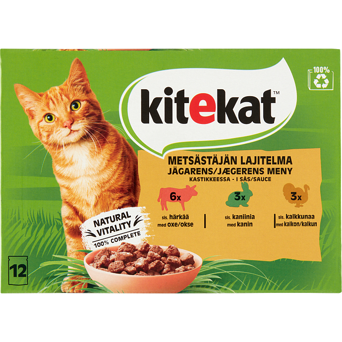 Vådfoder i sovs m. kanin, kalkun og okse