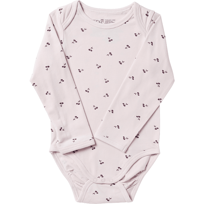 VRS baby langærmet body str. 80 - lyserød