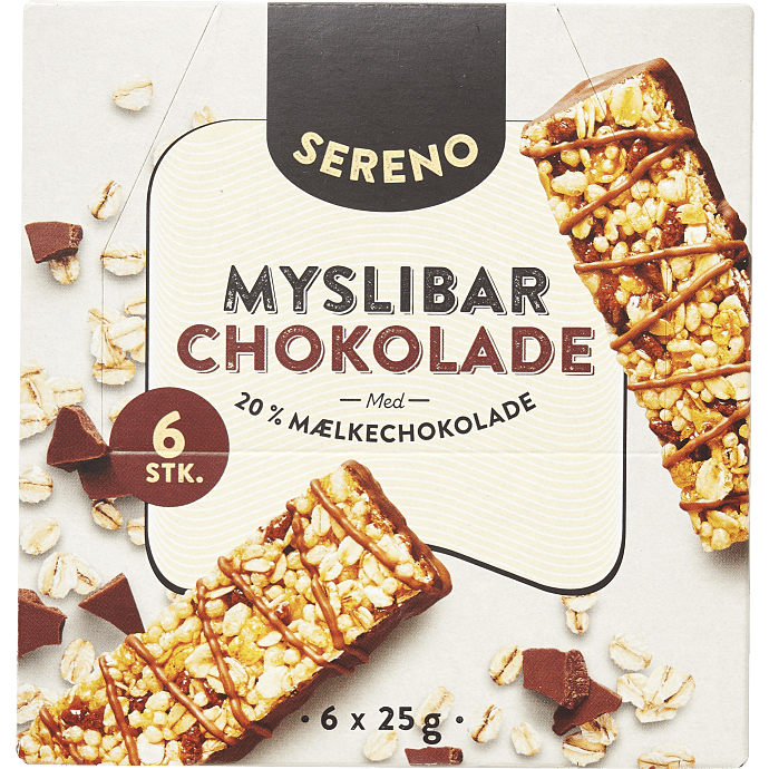 Müslibarer m. chokolade