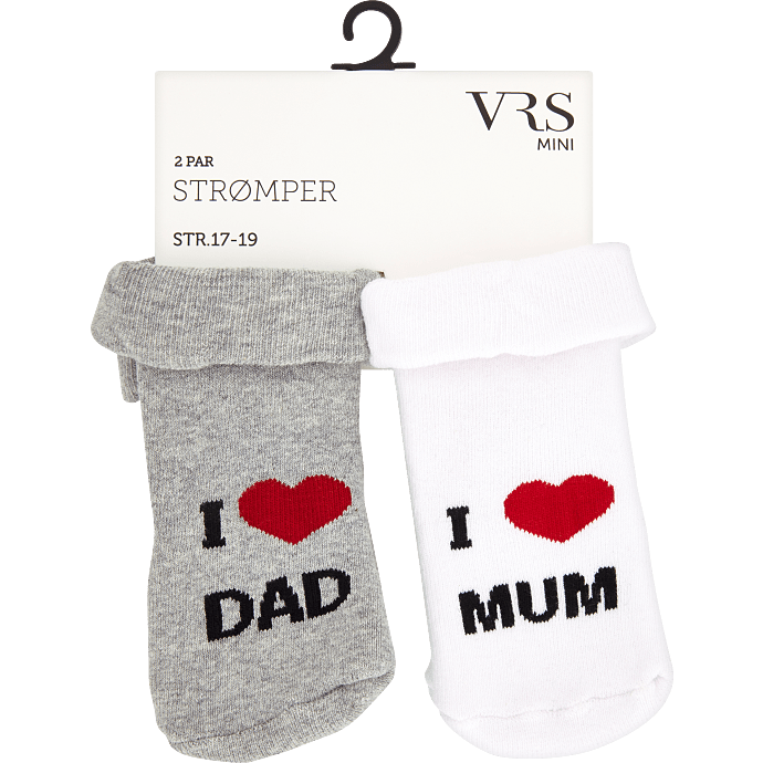 VRS baby 2-pak strømper str. 17-19 - multifarvet