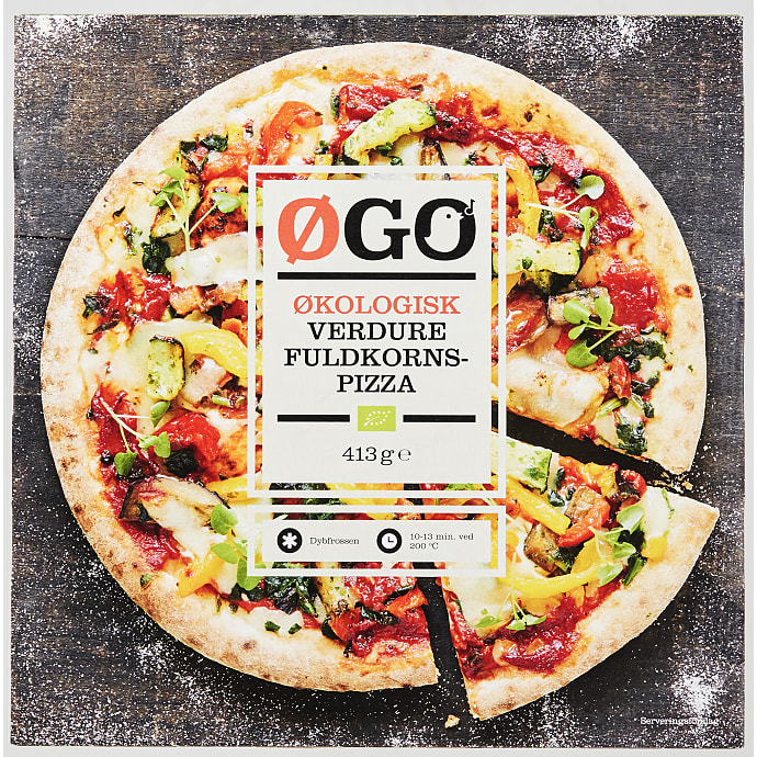 Fuldkornspizza m. grøntsager øko
