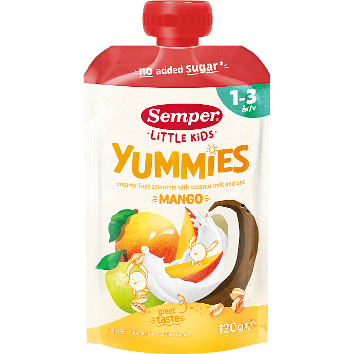 Frugtmos m. mango, æble og kokosmælk til 1-3 årige