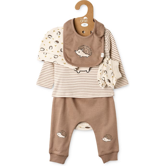 Tiny One baby 6-delt sæt str. 56 - brun