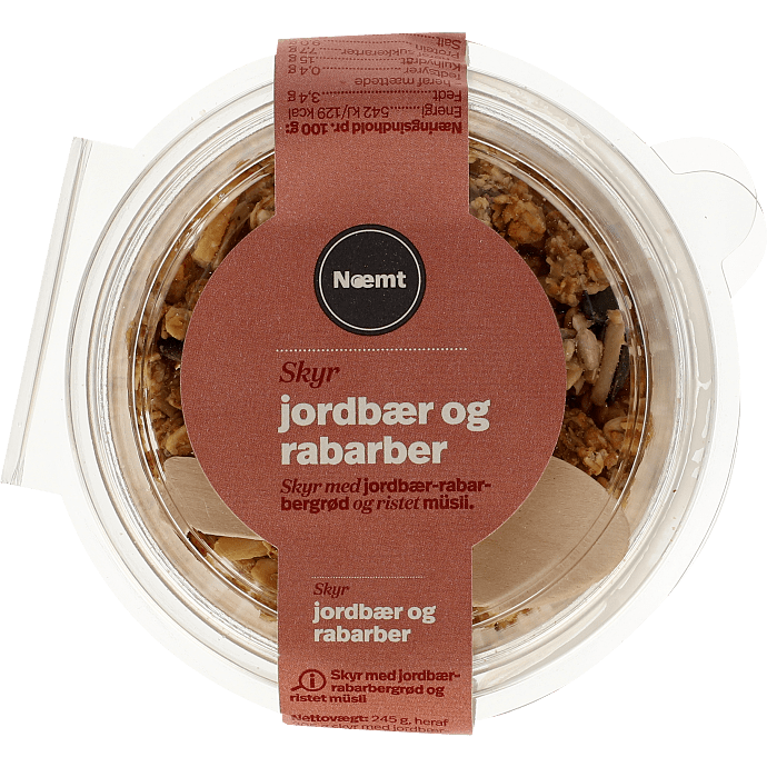 Skyr m. jordbær og rabarber