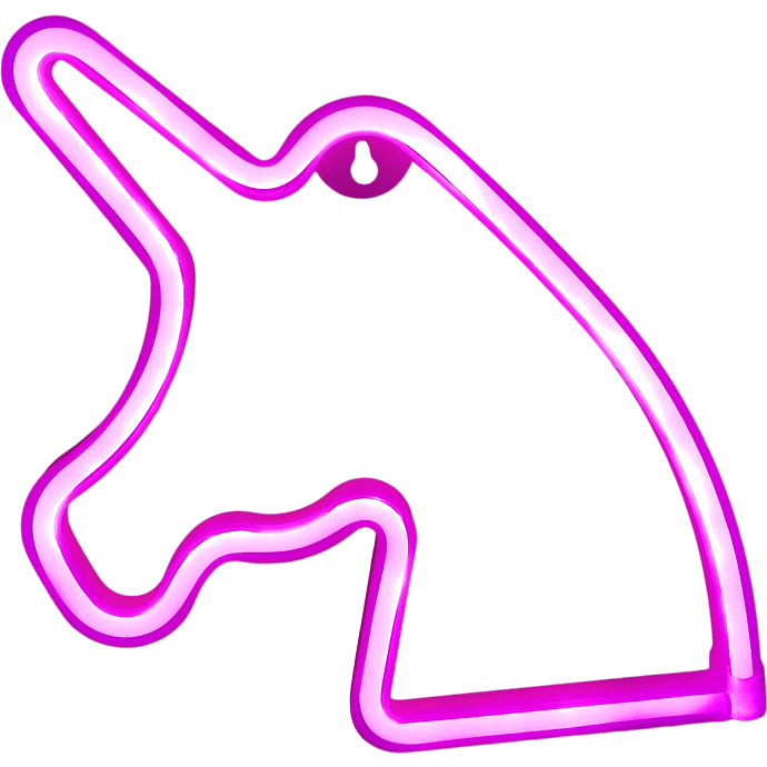 Enhjørning neonskilt - pink