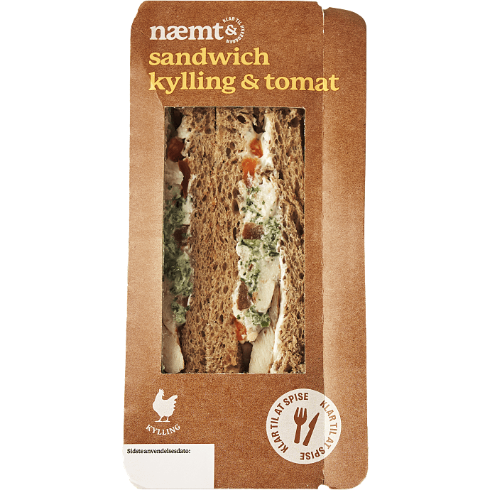 Sandwich m. kylling og tomat