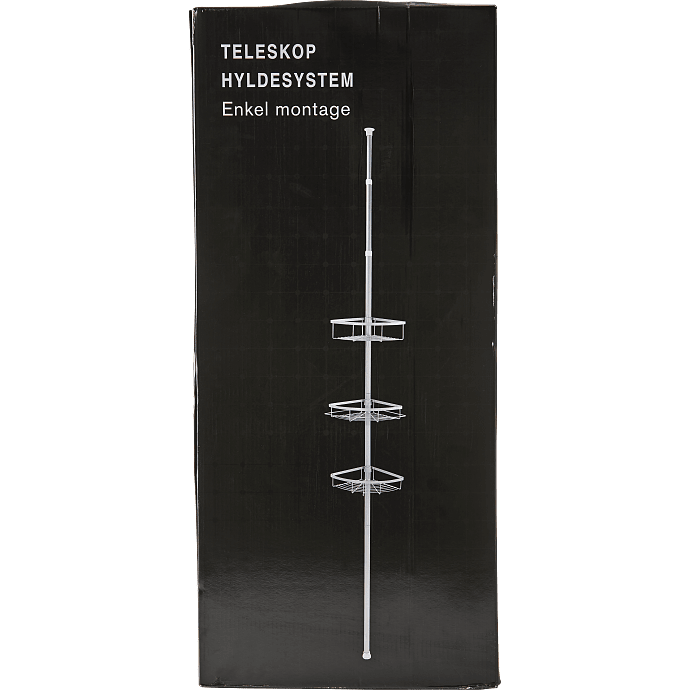 Teleskopstang med 3 hylder til badeværelset