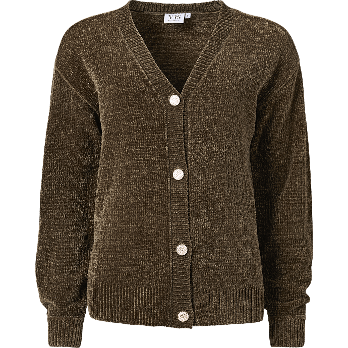 VRS dame cardigan str. S - oliven