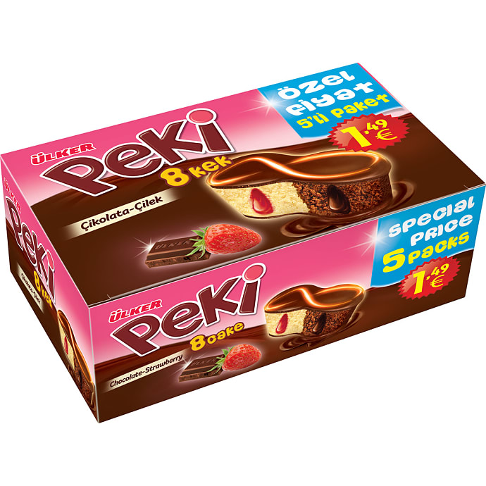 Kiks m. chokolade- og jordbærsmag