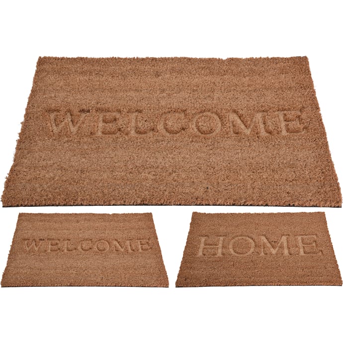 Kokosmåtte Welcome/Home 40x60 cm -assorteret