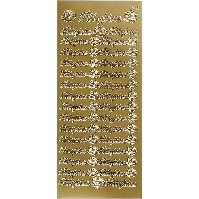 Klistermærker tillykke - Guld