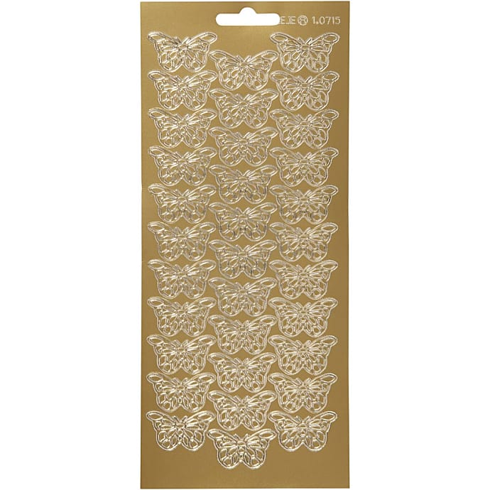 Klistermærker sommerfugle - Guld