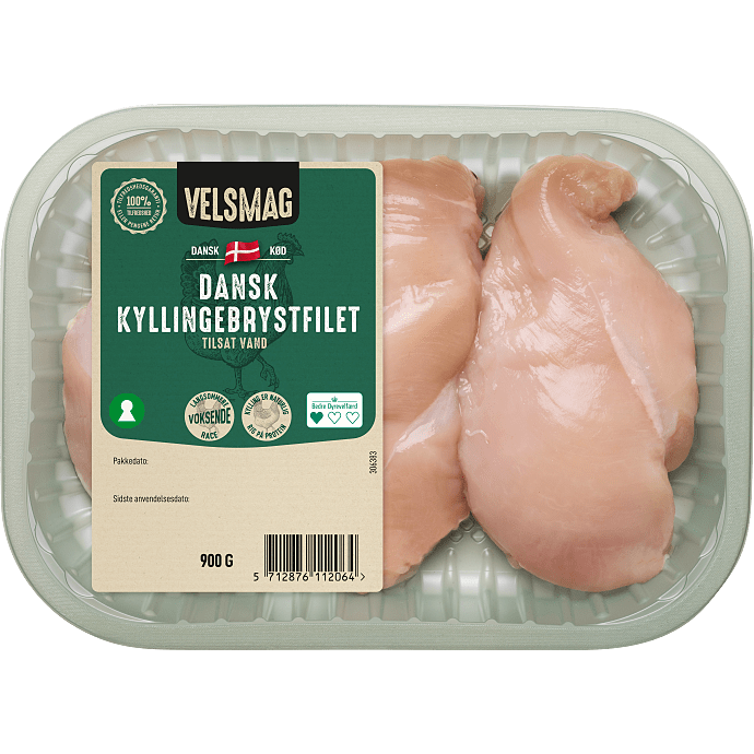 Kyllingbrystfilet tilsat 9% vand