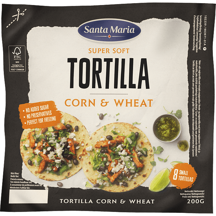 Majs- og hvedetortillas