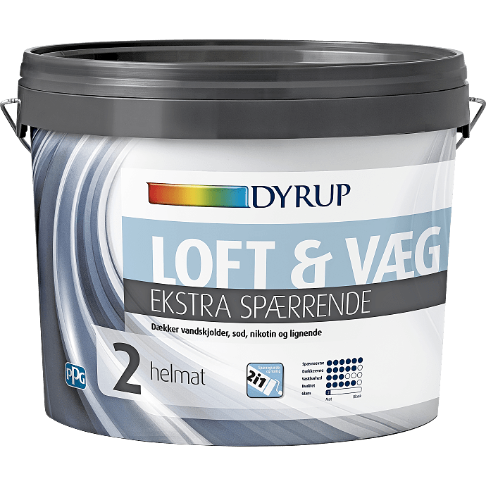 Dyrup loft & vægmaling Ekstra spærrende 4,5 liter - hvid