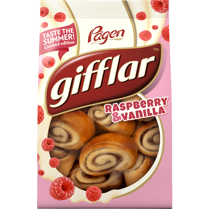 Gifflar m. hindbær og vanilje