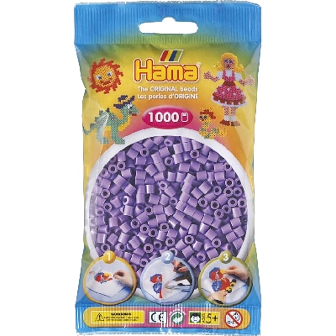 Hama midi perler 1000 stk. - pastel lilla