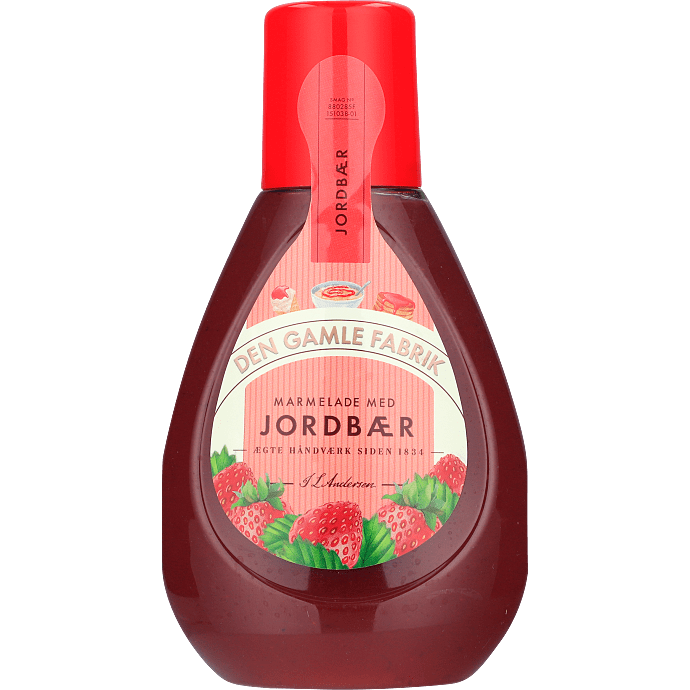Cremet jordbærmarmelade squeezer