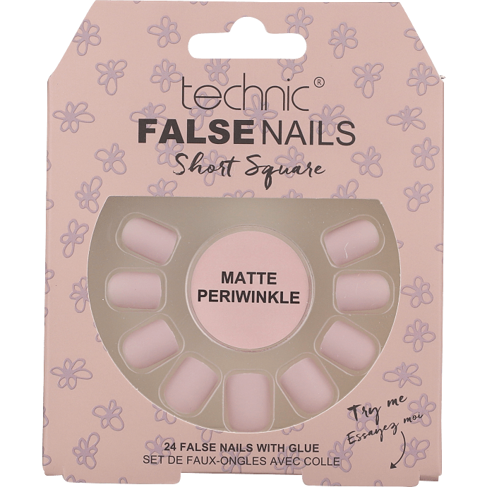 Kunstige negle Short Square Matte Periwinkle