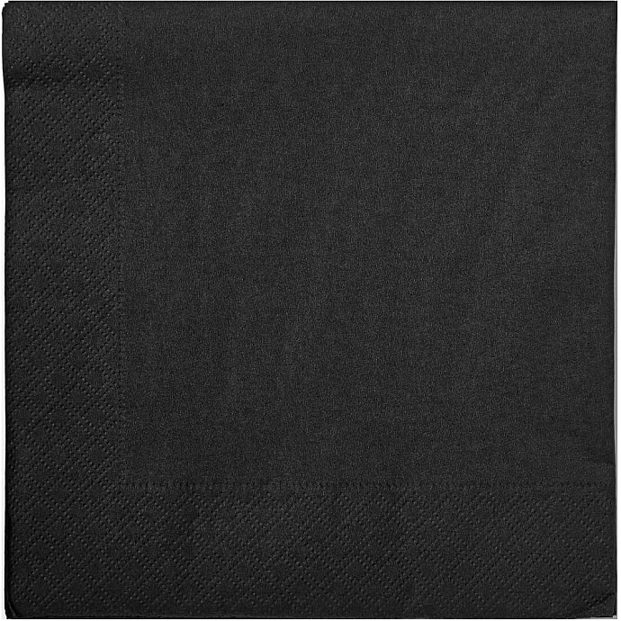 Windsor ensfarvede servietter 40x40 cm 20-pak - sort