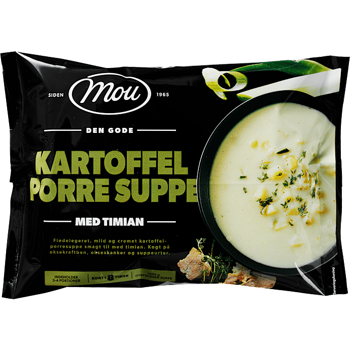 Kartoffel- og porresuppe m. timian
