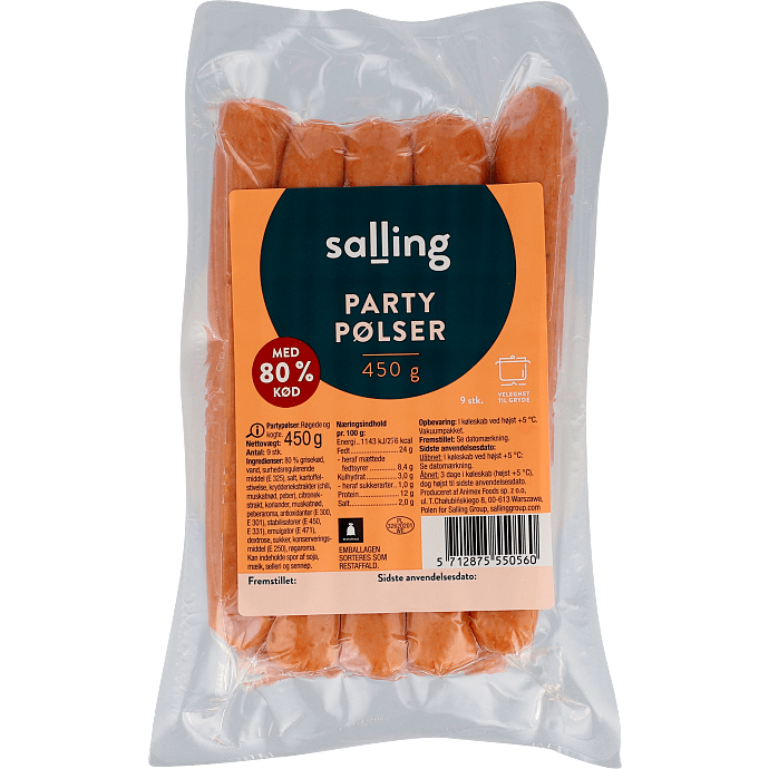 Partypølser 80% grisekød