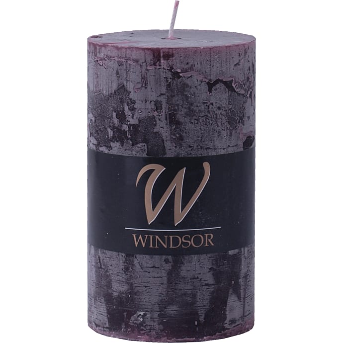 Windsor rustikt bloklys 7x12 cm - aubergine