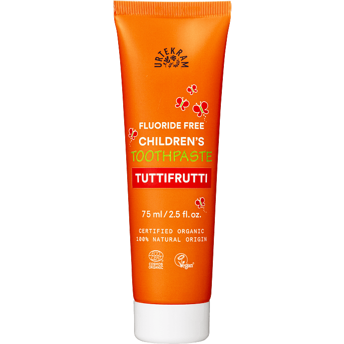 Børnetandpasta m. tuttifruttismag fluorfri
