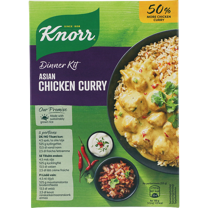 Kylling i karry m. ris dinner kit