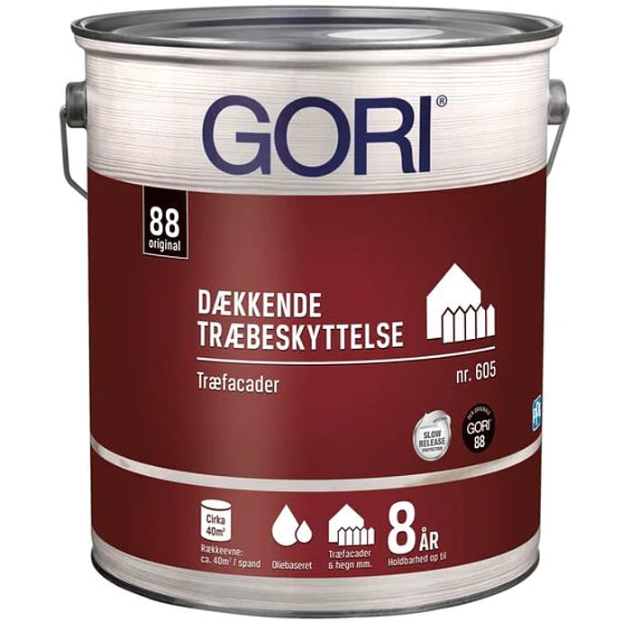Gori 605 dækkende træbeskyttelse 5 liter - stengrå