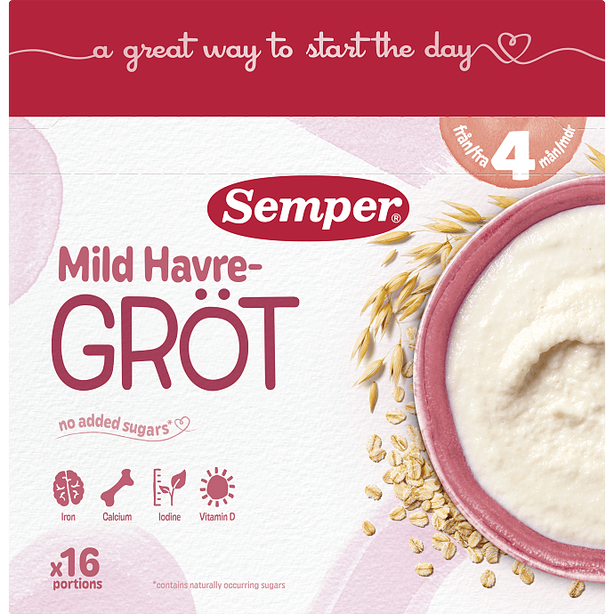 Grød m. havre fra 4 mdr.