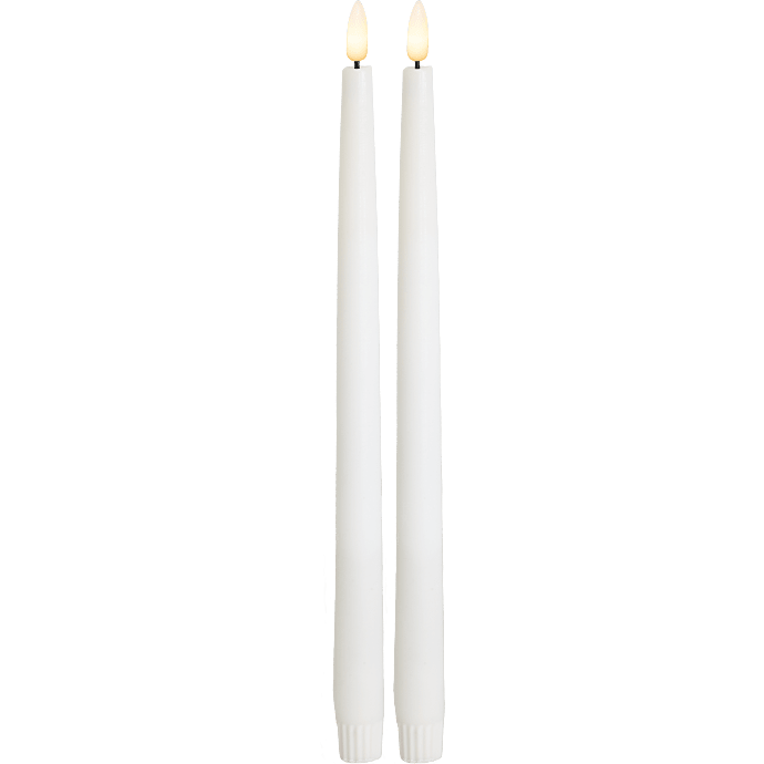 LED stagelys H: 24,5 cm 2-pak - hvid