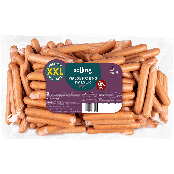Pølsehornspølser 83% kød