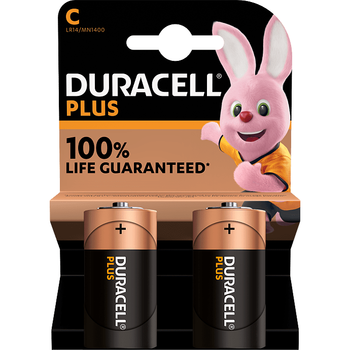 Duracell Plus C batterier 2-pak