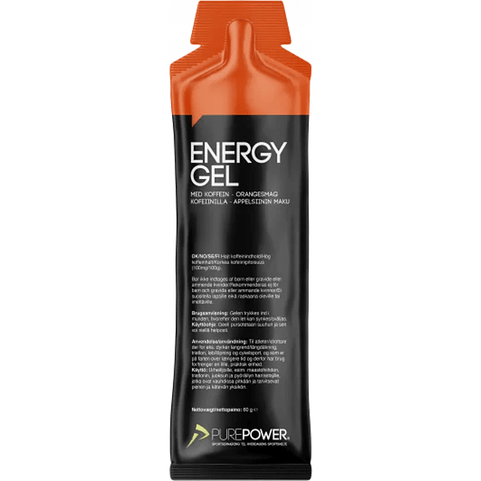 Energigel m. appelsin og koffein