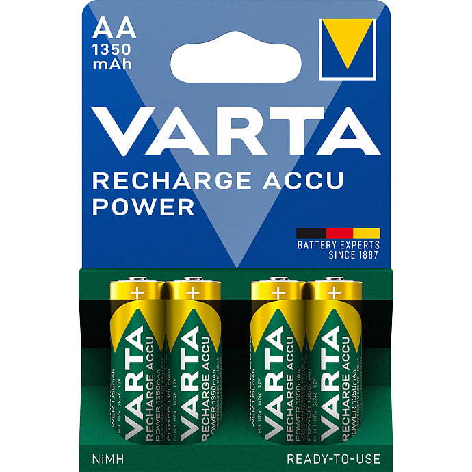 Varta Recharge Accu Power 4-pak AA 1350mAh genopladelige batterier