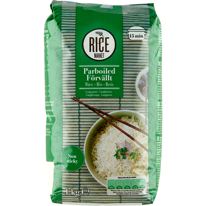 Parboiled ris i kogepose
