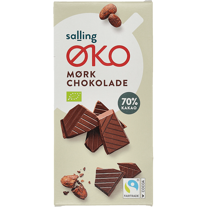Mørk chokoladeplade 70% kakao øko