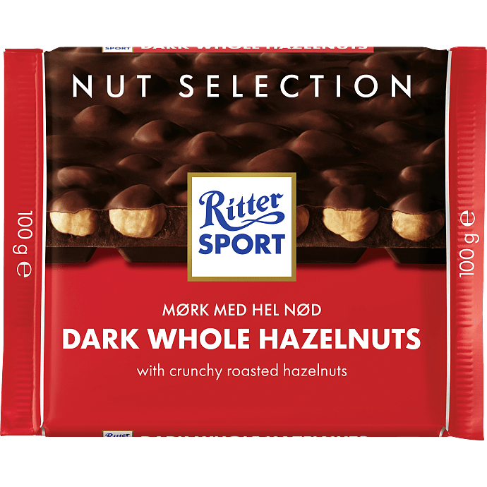 Mørk chokolade m. hasselnødder