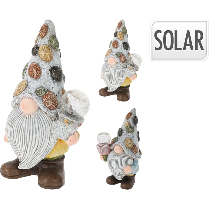 Henry solar lampe nisse - flere varianter - assorteret
