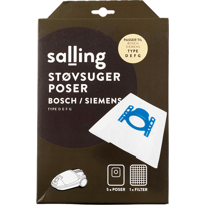 Salling støvsugerposer 5-pak til Bosch og Siemens