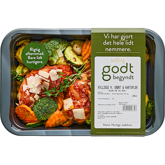 Kylling m. kartofler og grøntsager