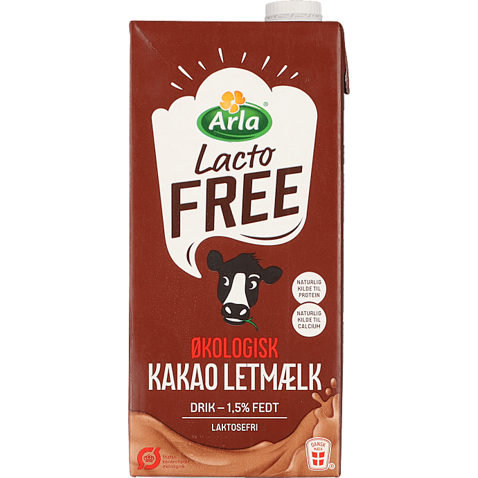 Kakaomælk 1,5% fedt laktosefri øko