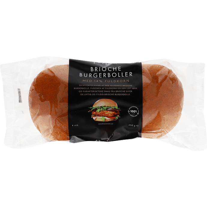 Brioche burgerboller m. fuldkorn