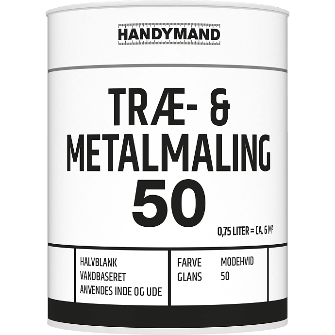 Træ- og metalmaling 50 0,75 liter - modehvid