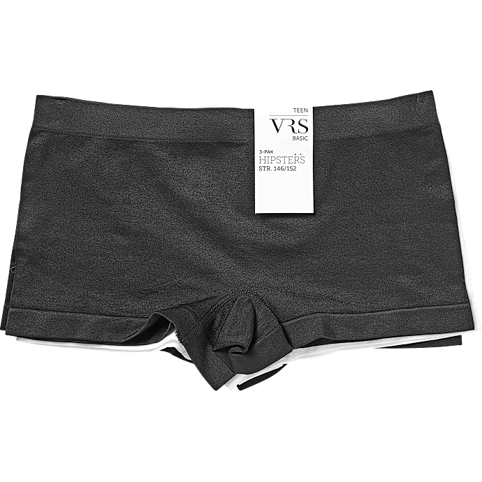 VRS teen 3-pak hipsters str. 158/164 - sort/hvid