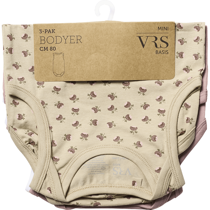 VRS baby 3-pak body str. 56 - multifarvet