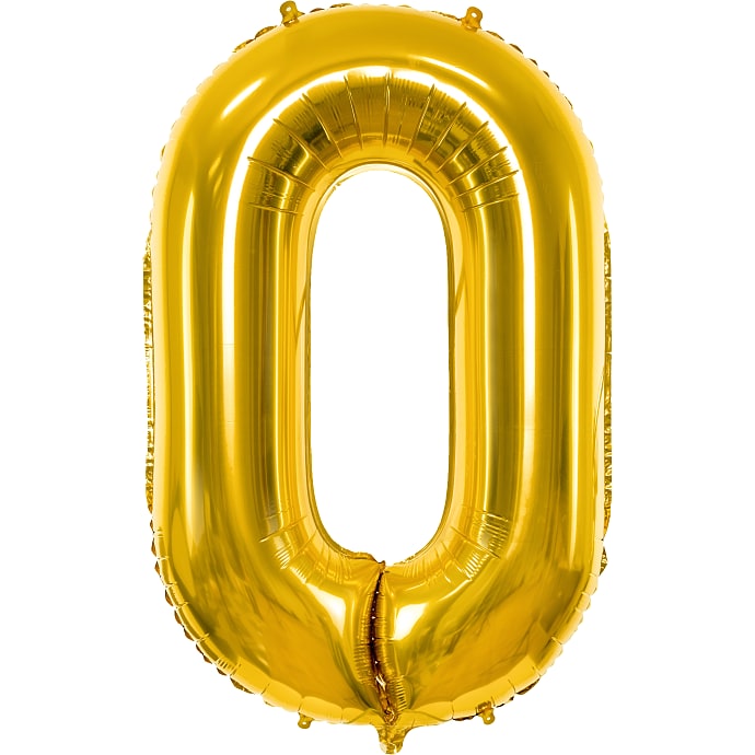 Folieballon "0" H:86 cm - flere varianter - assorteret