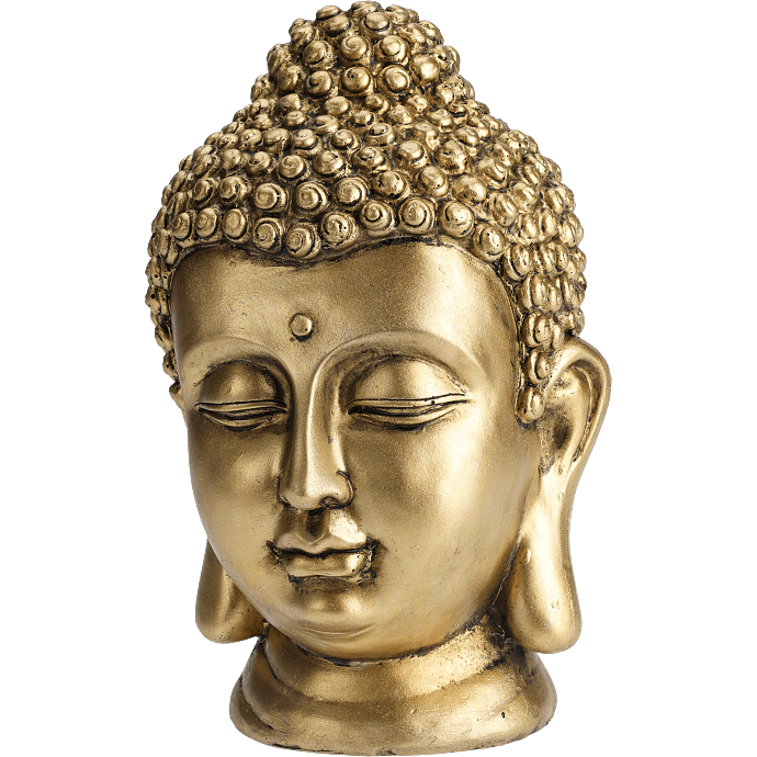 Buddha hovedskulptur - guld