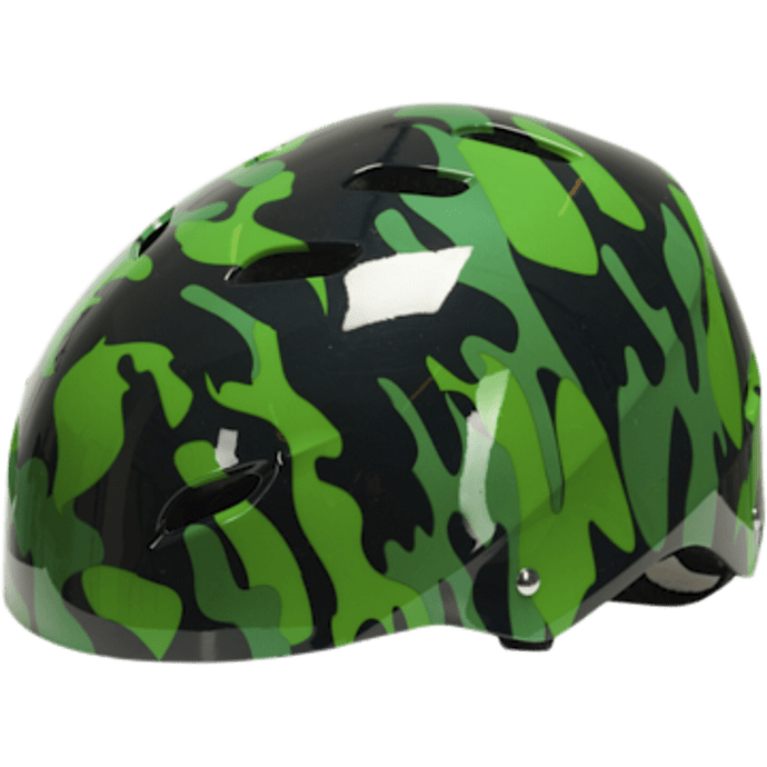 SCO skaterhjelm med camouflage 52-55 cm - grøn